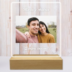Lampada con foto personalizzata idea regalo anniversario compleanno per lui lei led multicolore regali fidanzati uomo donna