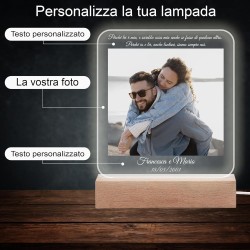 Lampada con foto personalizzata idea regalo anniversario compleanno per lui lei led multicolore regali fidanzati uomo donna