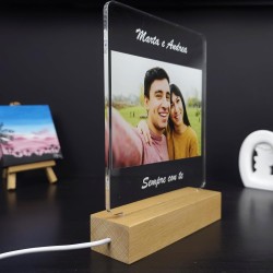 Lampada con foto personalizzata idea regalo anniversario compleanno per lui lei led multicolore regali fidanzati uomo donna