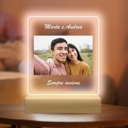 Lampada con foto personalizzata idea regalo anniversario compleanno per lui lei led multicolore regali fidanzati uomo donna